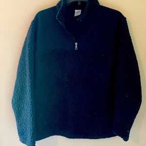 Women’s XL black pullover. Warm and thick, quarter zipper.